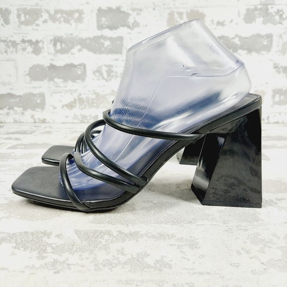 New Abound Austry Black Tubular Strappy Heeled Sandal F949 - Picture 1 of 12